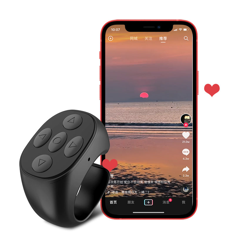 High Quality Tiktok Remote Control Scroll Ring Page Turner Fingertip Video Controller Wireless Smart Ring for Phone