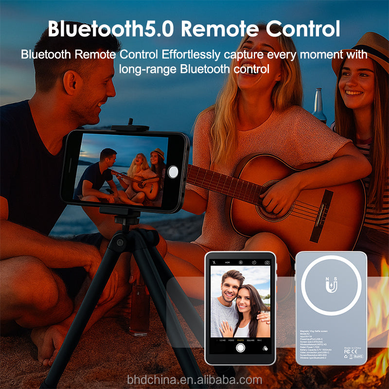 Magnetic Wireless Selfie Screen for Smart Phone HD Expansion Monitor Display Rear Camera Vlog Live Video Recording
