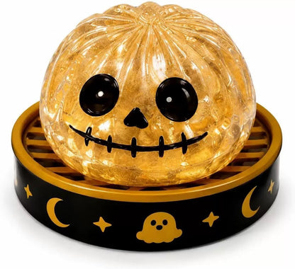 The Latest Hit: Halloween-themed Realistic Bun-shaped Squishy Stress-relief Toy with Slow Rebound and Flashing Lights