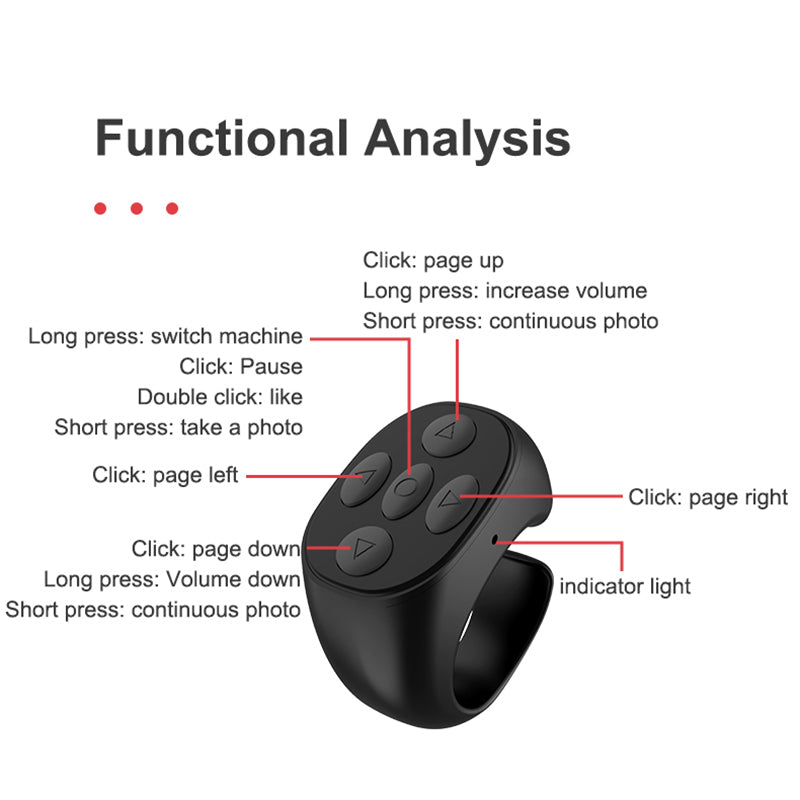 High Quality Tiktok Remote Control Scroll Ring Page Turner Fingertip Video Controller Wireless Smart Ring for Phone