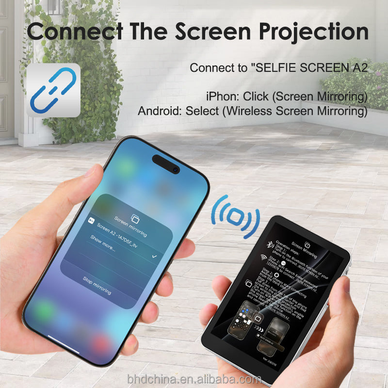 Magnetic Wireless Selfie Screen for Smart Phone HD Expansion Monitor Display Rear Camera Vlog Live Video Recording