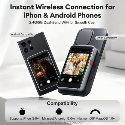 Magnetic Wireless Selfie Screen for Smart Phone HD Expansion Monitor Display Rear Camera Vlog Live Video Recording